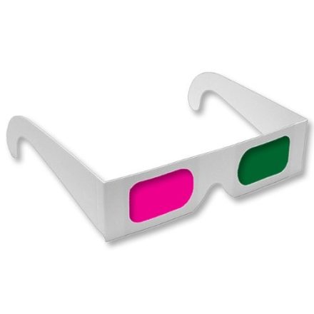 Magenta-zöld 3D szemüveg - Papírkeretes fehér