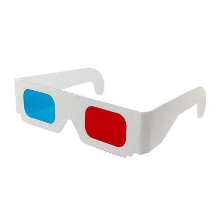 Vörös cián 3D szemüveg - Papírkeretes fehér